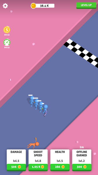 Idle Army: Stickman Gunners - Gameplay image of android game