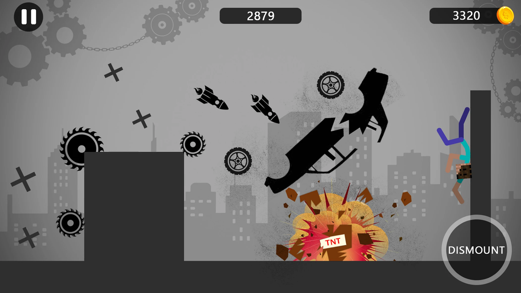 Stickman Ragdoll Dismount Flip - Gameplay image of android game