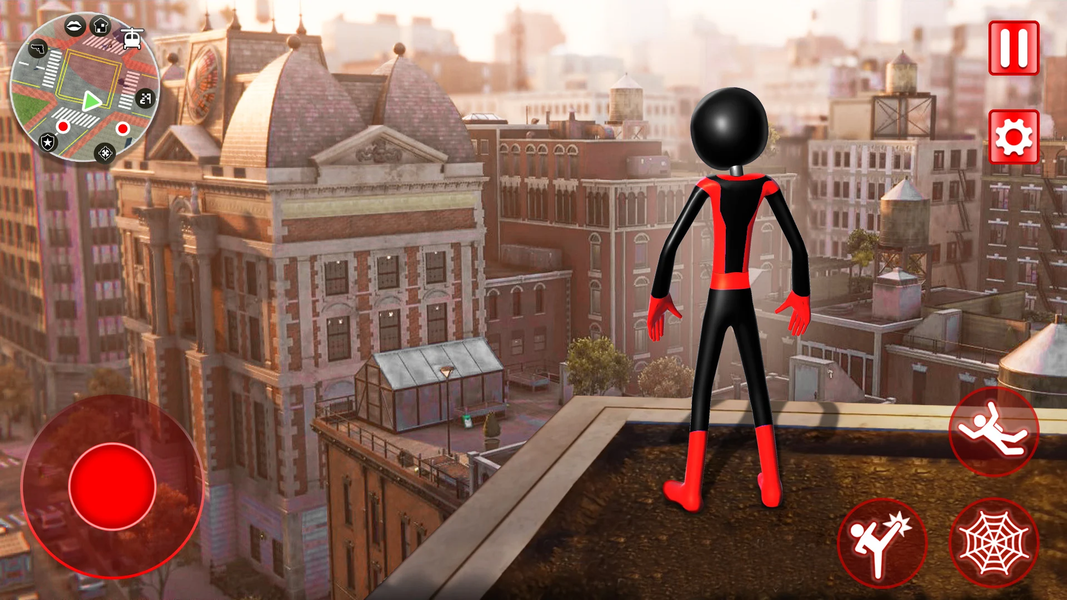 Spider Stickman Rope Hero Game - Gameplay image of android game