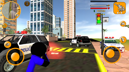 US Police Stickman Hero - Image screenshot of android app