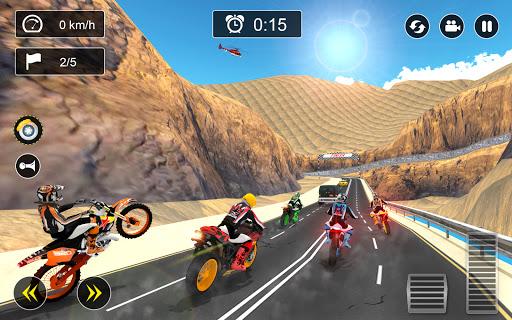 Snow Mountain Bike Racing Game - Gameplay image of android game