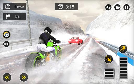 Snow Mountain Bike Racing Game - Gameplay image of android game