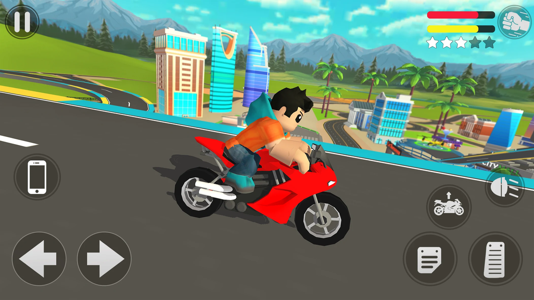 Obby Bike Driving City Parkour - Gameplay image of android game