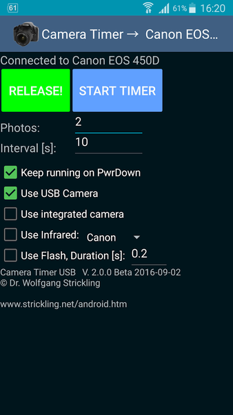 Camera Timer USB - عکس برنامه موبایلی اندروید