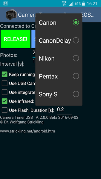 Camera Timer USB - عکس برنامه موبایلی اندروید