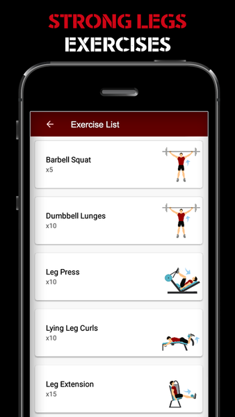 Gym Workout Legs Training App - عکس برنامه موبایلی اندروید