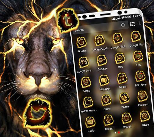 Lion Fire Launcher Theme - Image screenshot of android app