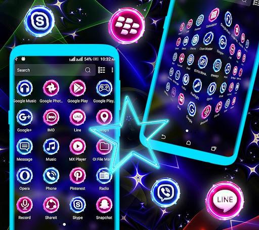 Neon Colorful Star Theme - Image screenshot of android app