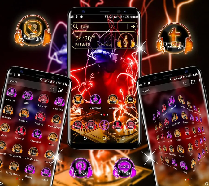 Neon DJ Launcher Theme - عکس برنامه موبایلی اندروید