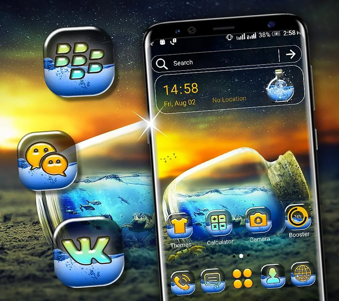 Ocean in Bottle Launcher Theme - عکس برنامه موبایلی اندروید