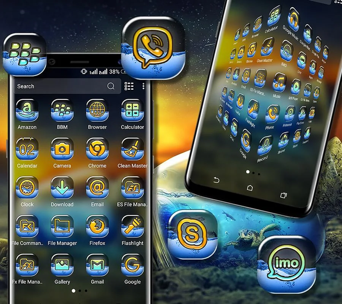 Ocean in Bottle Launcher Theme - عکس برنامه موبایلی اندروید