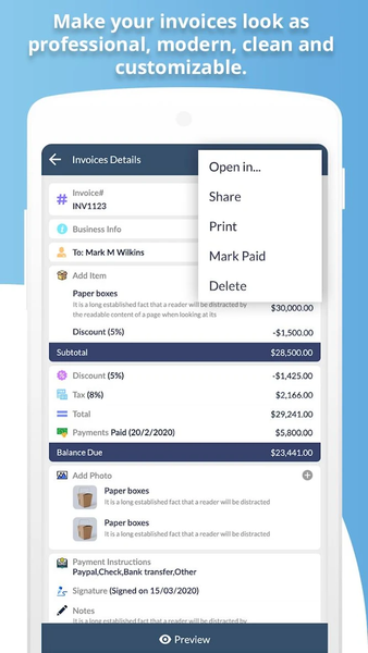 Invoice Generator and Estimate - Image screenshot of android app