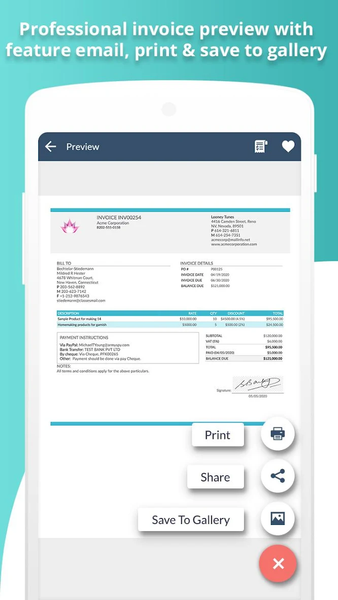 Invoice Generator and Estimate - Image screenshot of android app