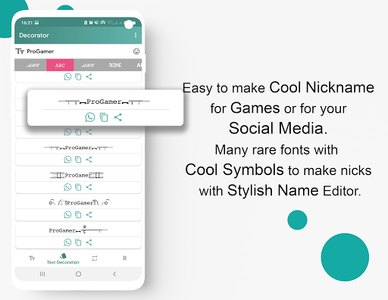 Stylish Text- Letter style change, Nicknames Gamer, cool text app