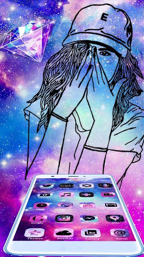 Galaxy, Sad, Girl Themes & Wallpapers - Image screenshot of android app