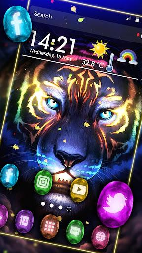 Neon, Colorful, Tiger Themes & Wallpapers - Image screenshot of android app