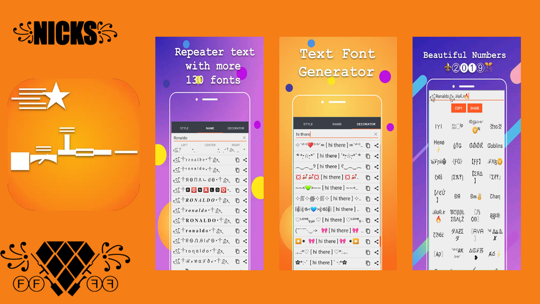 Fancy text cool fonts nickname - Image screenshot of android app