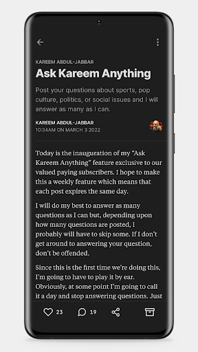 Substack - Image screenshot of android app