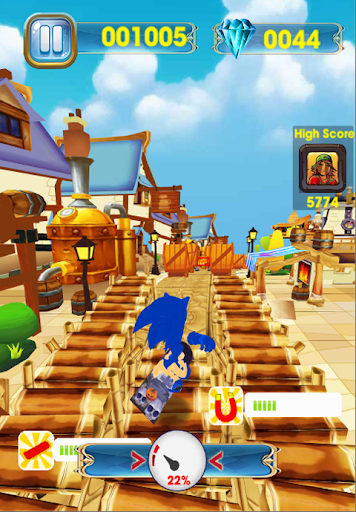Subway blue porcupine Giand Ring - Run Adventures - Gameplay image of android game