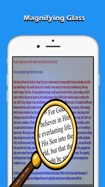 Magnifying Glass Text Zoom ۶۰x - عکس برنامه موبایلی اندروید