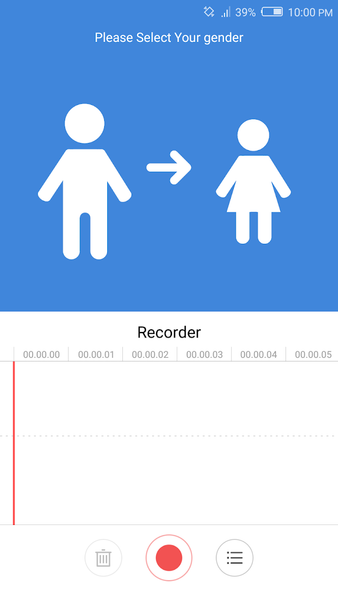 Male to female voice changer - Image screenshot of android app