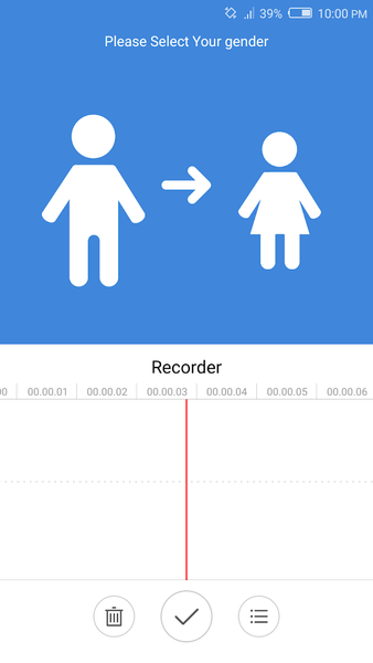 Male to female voice changer - Image screenshot of android app
