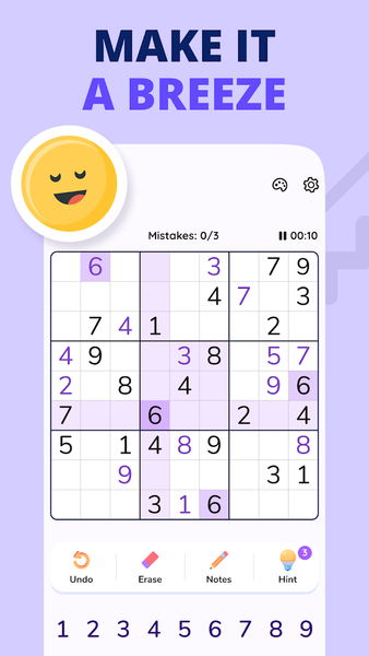 Sudoku - Classic Sudoku Game - Gameplay image of android game