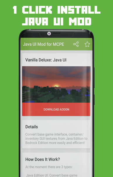 Java UI Mod for MCPE - عکس برنامه موبایلی اندروید