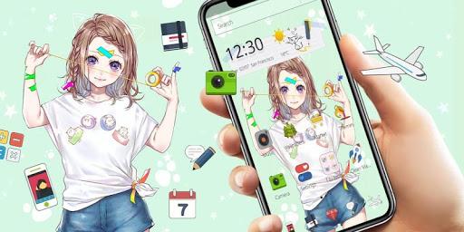 Summer Young Lovely Girl Theme - Image screenshot of android app