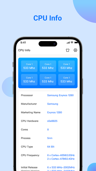 Device Info: System & CPU Info - Image screenshot of android app
