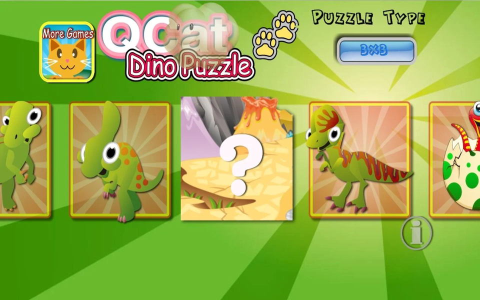 QCat Toddler Dino Puzzle - Gameplay image of android game