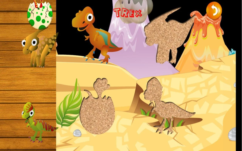 QCat Toddler Dino Puzzle - Gameplay image of android game