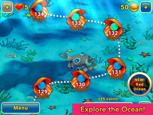 OceanuX - Underwater Match 3 - Gameplay image of android game