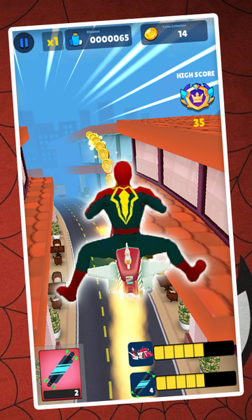 hero Spider Run superheroes - Gameplay image of android game