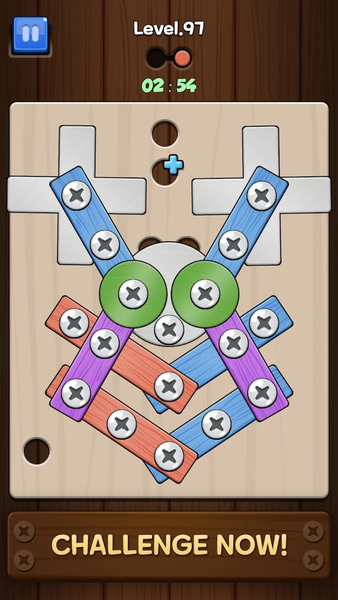 Unbolt it! : Wood Nuts Puzzle - Gameplay image of android game
