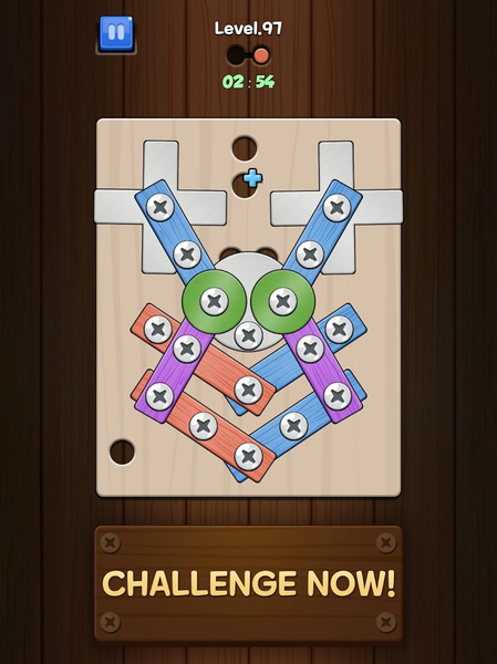 Unbolt it! : Wood Nuts Puzzle - Gameplay image of android game