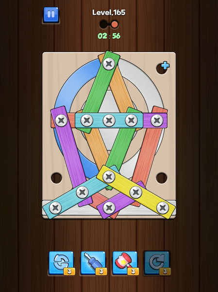 Unbolt it! : Wood Nuts Puzzle - Gameplay image of android game