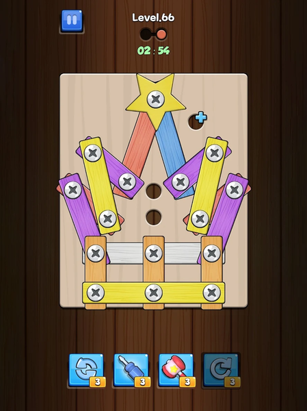 Unbolt it! : Wood Nuts Puzzle - Gameplay image of android game