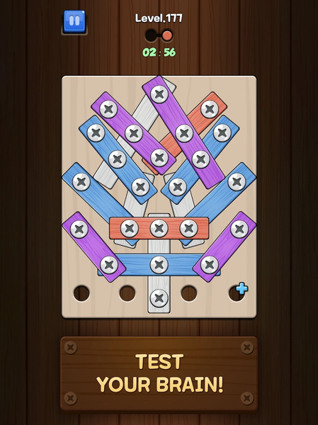 Unbolt it! : Wood Nuts Puzzle - Gameplay image of android game