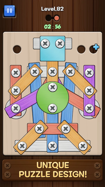 Unbolt it! : Wood Nuts Puzzle - Gameplay image of android game