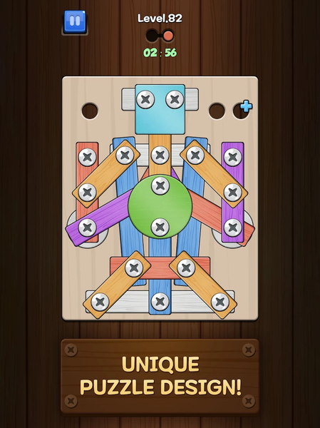 Unbolt it! : Wood Nuts Puzzle - Gameplay image of android game