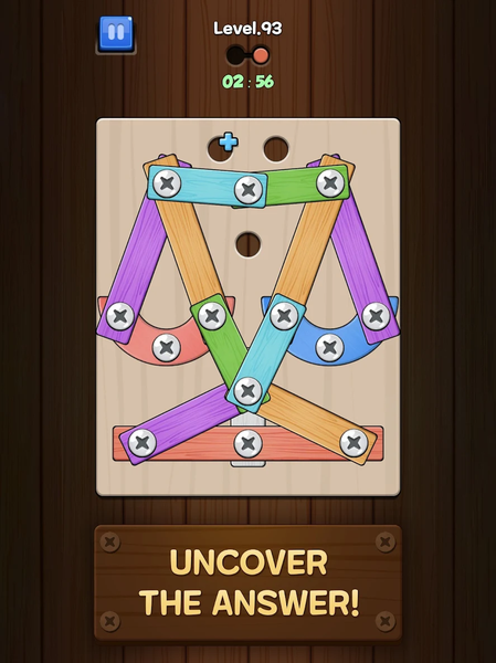 Unbolt it! : Wood Nuts Puzzle - Gameplay image of android game