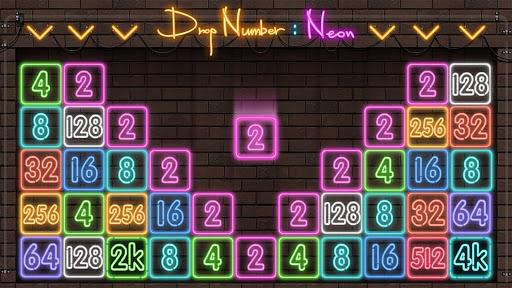 Drop Number : Neon 2048 - عکس بازی موبایلی اندروید