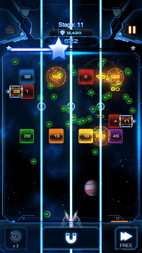 Bricks Breaker Galaxy Shooter - Gameplay image of android game