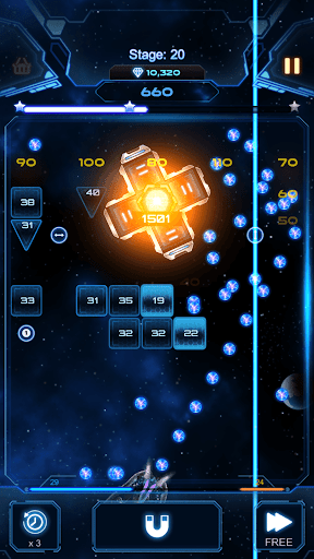 Bricks Breaker Galaxy Shooter - Gameplay image of android game