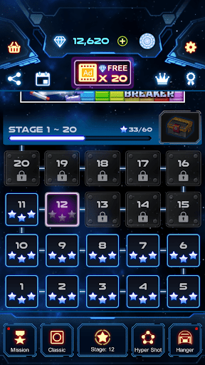 Bricks Breaker Galaxy Shooter - Gameplay image of android game