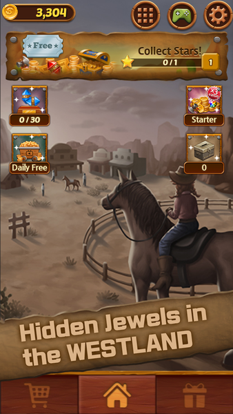 Jewels Westland: Match3 Puzzle - Gameplay image of android game