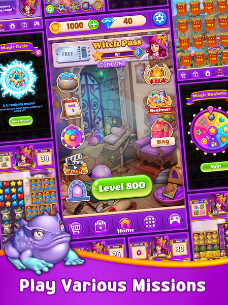 Witch N Magic: Match ۳ Puzzle - عکس برنامه موبایلی اندروید