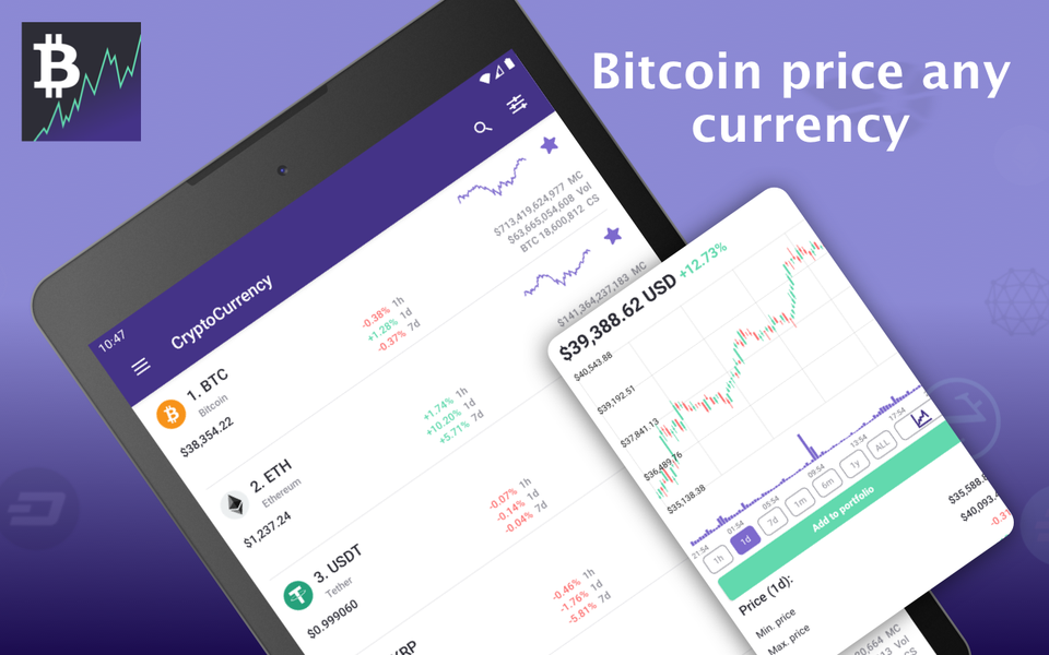 Bitcoin price - Cryptocurrency - عکس برنامه موبایلی اندروید