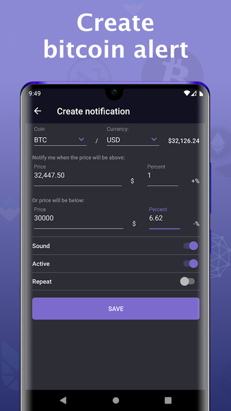 Bitcoin price - Cryptocurrency - عکس برنامه موبایلی اندروید